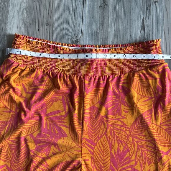 NWT- MSRP $60 Bar III Women Boho Printed High-Rise Wide-Leg Pants Orange Size XL - Picture 6 of 9